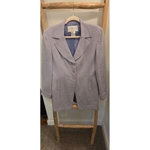 Vintage 100% Silk Hugo Buscati Collection Women's Lilac Blazer Size 8
